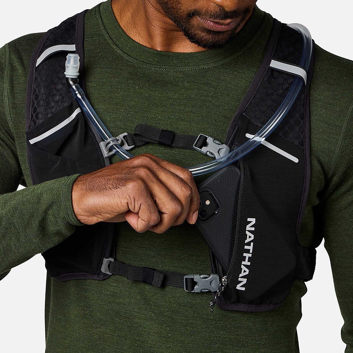 Nathan HyperNight Quick Start 3.0 4L veste d'hydratation de course à pied - Noir / Hex Print