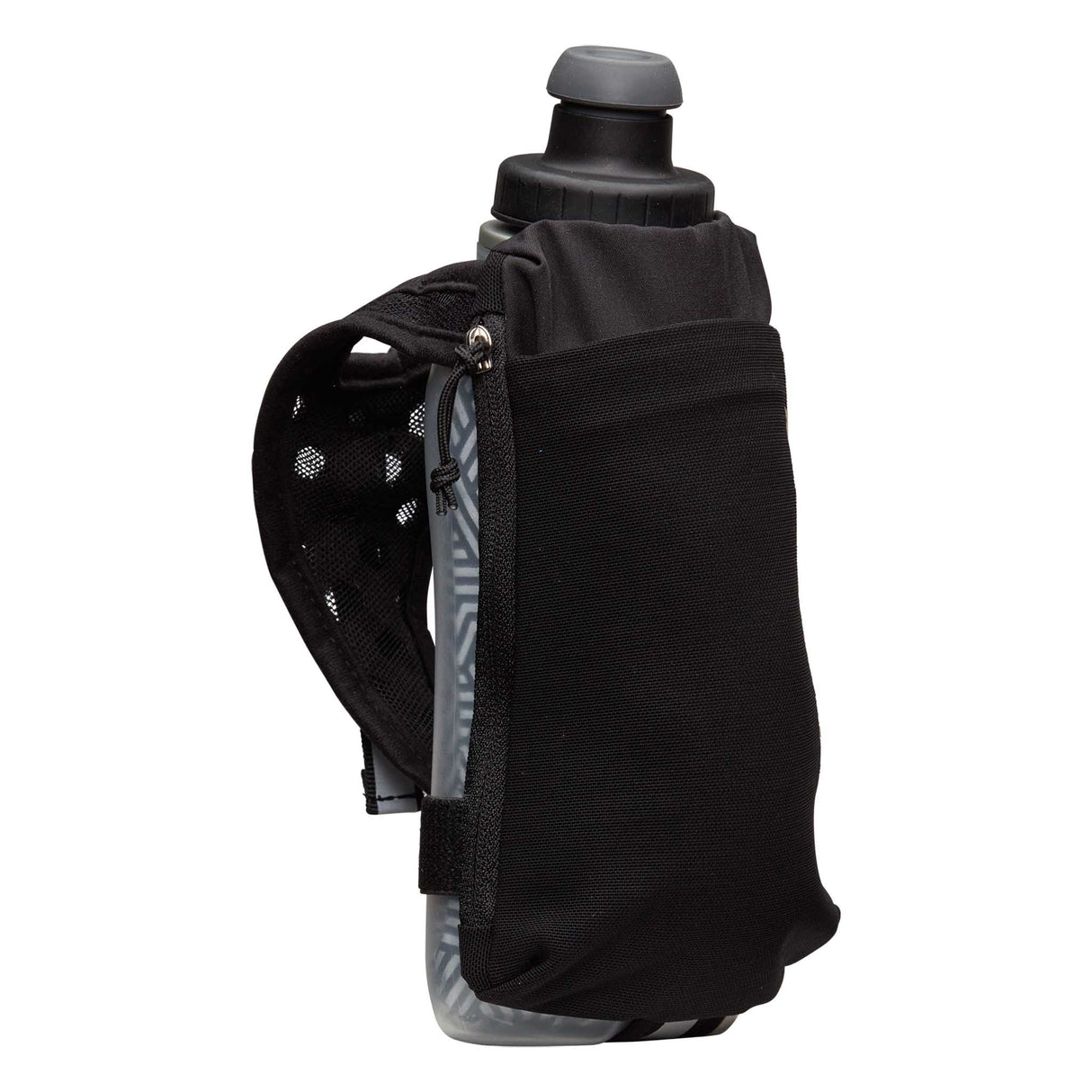 Nathan SpeedDraw 2 bouteille isolée à la main 12 oz - Black / Reflective Silver