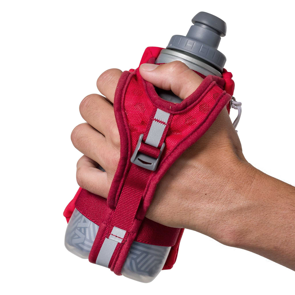 Nathan SpeedDraw 2 bouteille isolée à la main 12 oz - Ribbon Red/ Reflective Silver