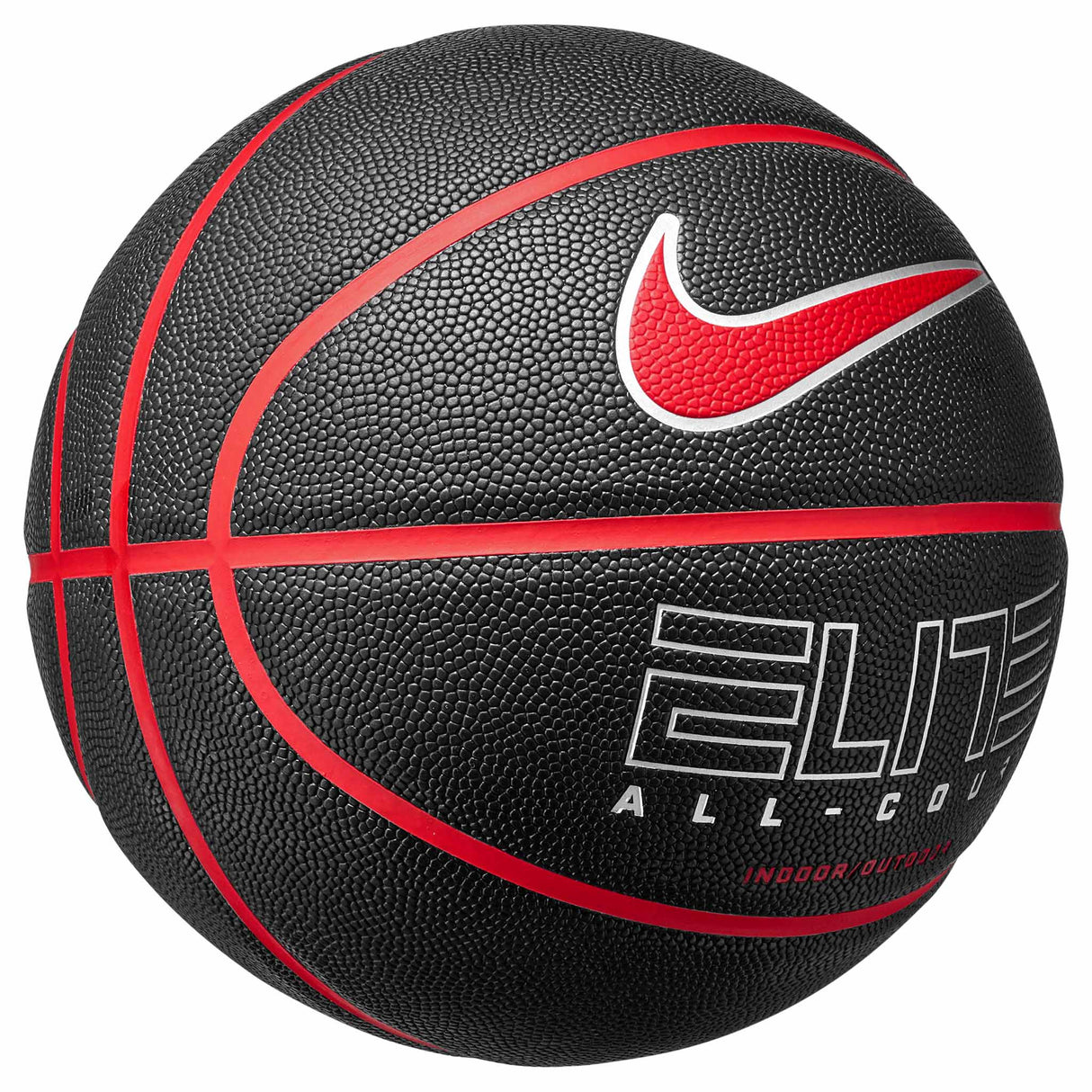 Nike Elite All Court 8P 2.0 Basketball - Black / University Red / Metallic Silver