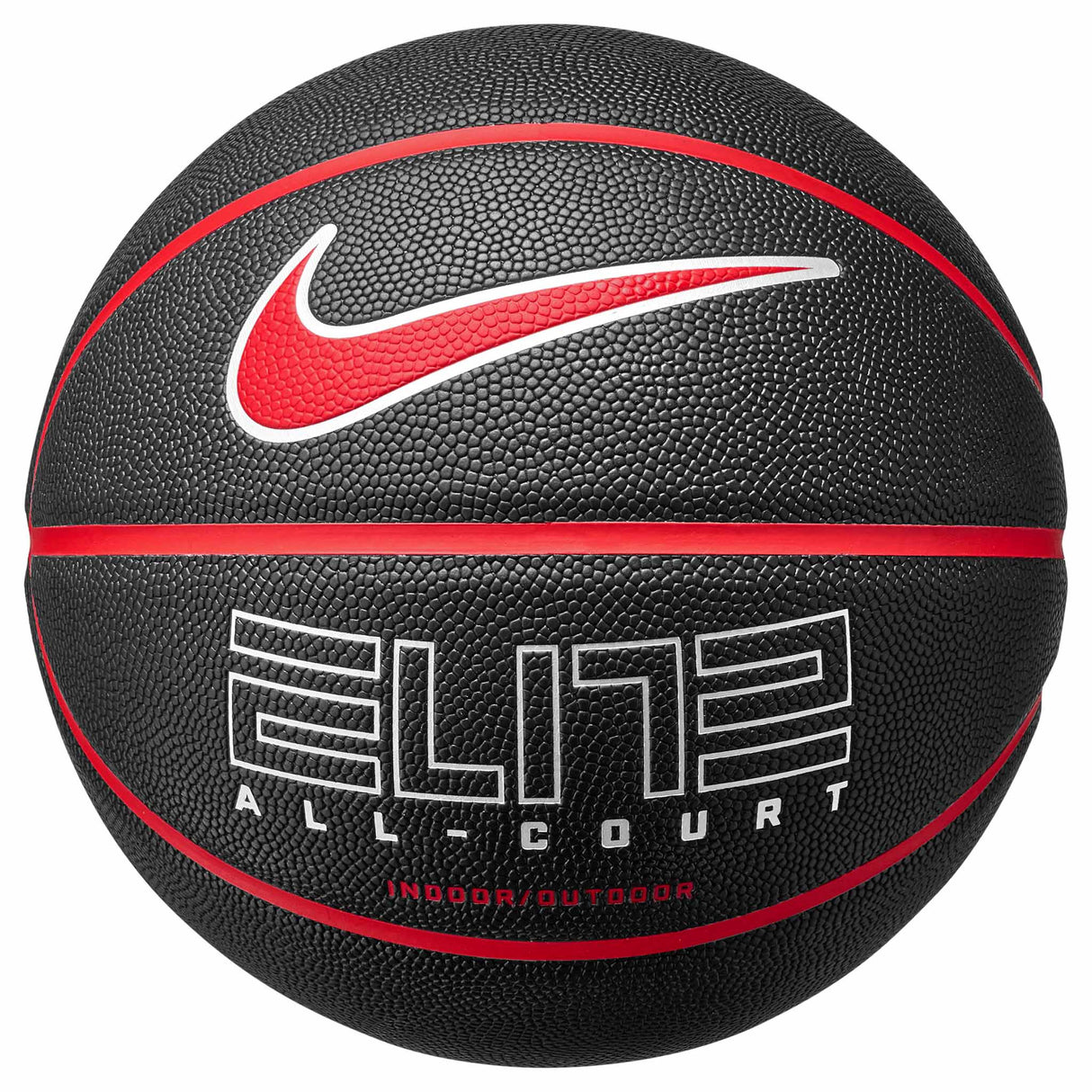 Nike Elite All Court 8P 2.0 Basketball - Black / University Red / Metallic Silver