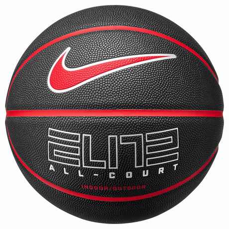 Nike Elite All Court 8P 2.0 Basketball - Black / University Red / Metallic Silver
