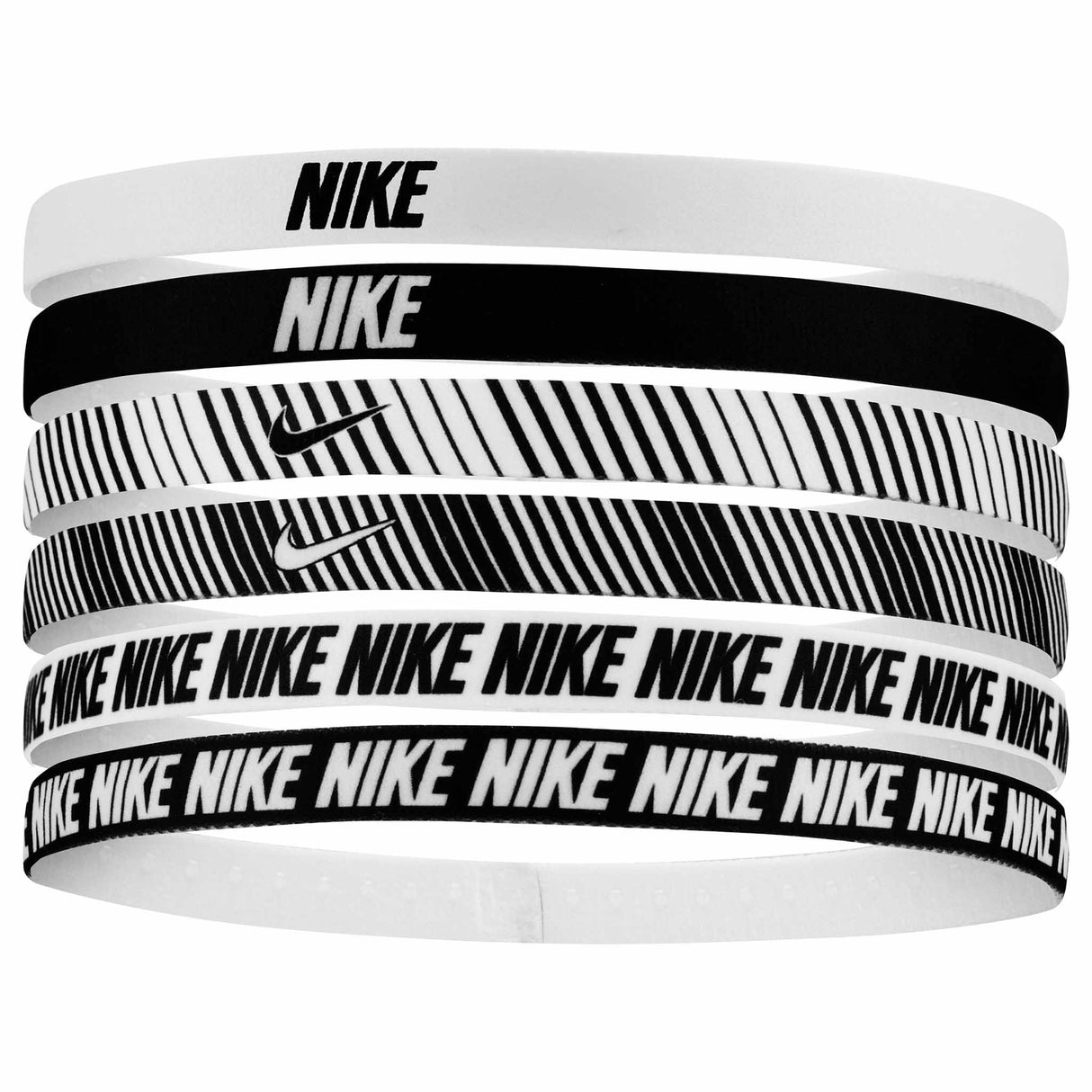 Nike Flex Classic Headband - 6 Pack - White / Black / White