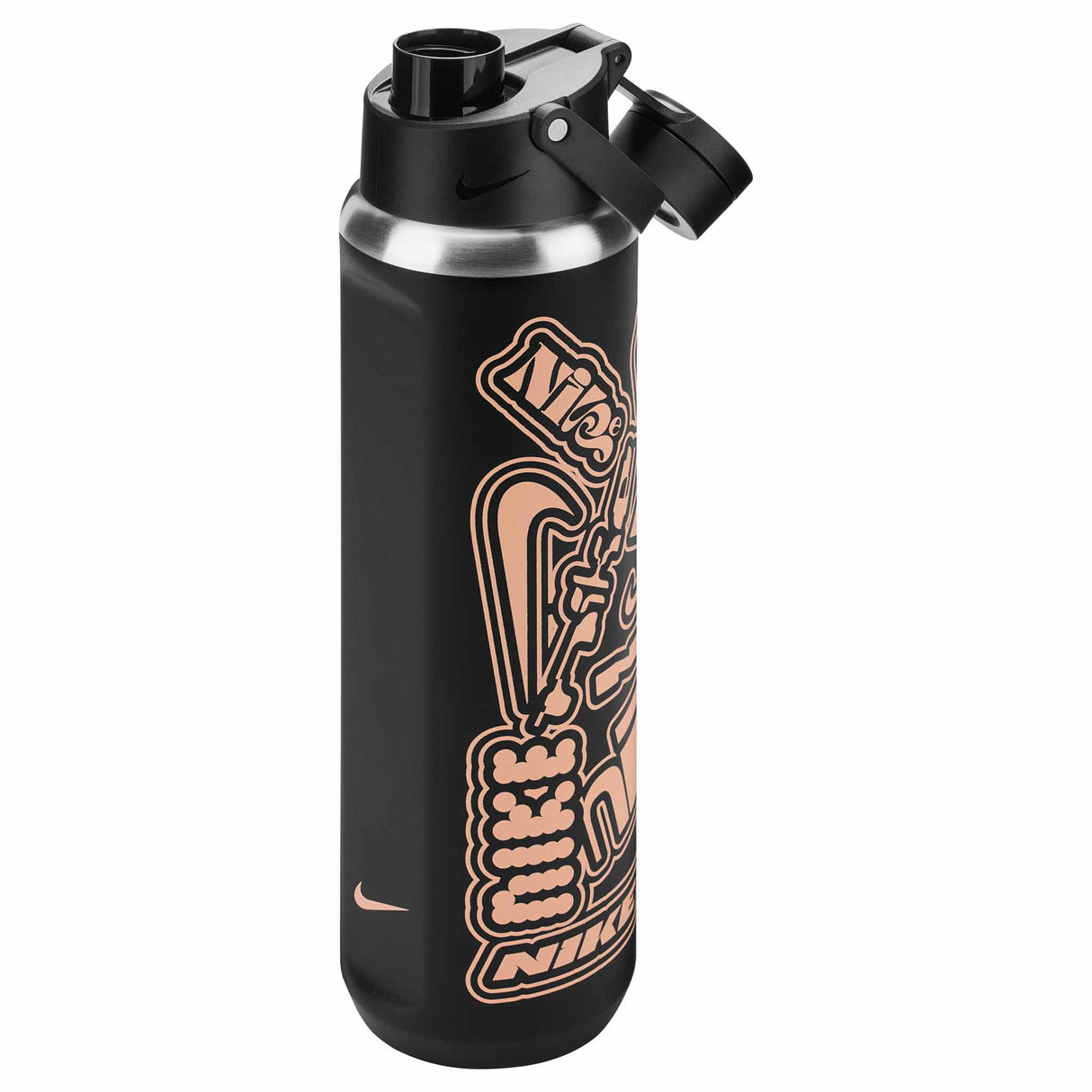 Nike SS Recharge Chug Bottle 24 Oz Graphic - Black / Apricot Agate