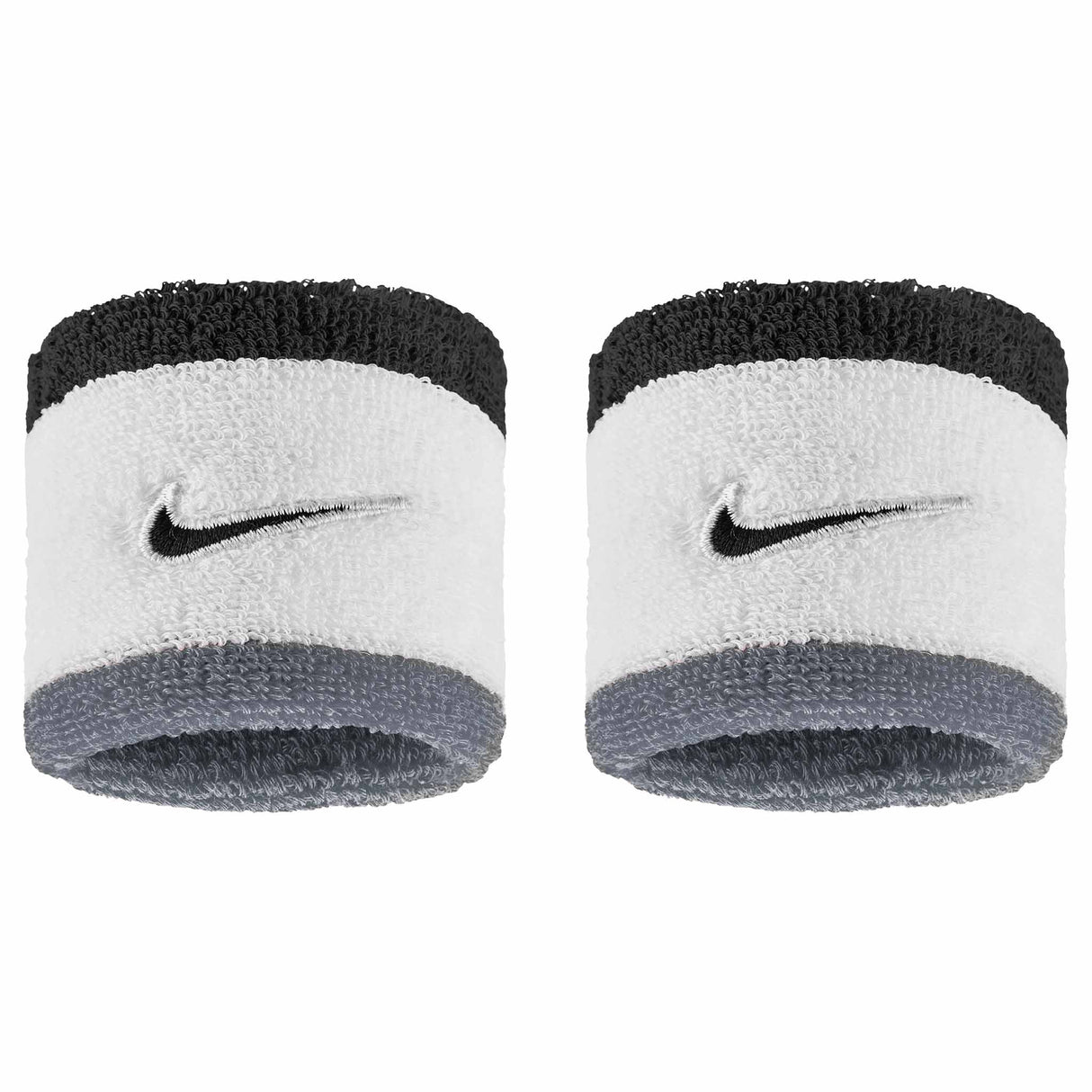 Nike Swoosh Classic Wristbands 2-pack - White / Cool Grey / Black