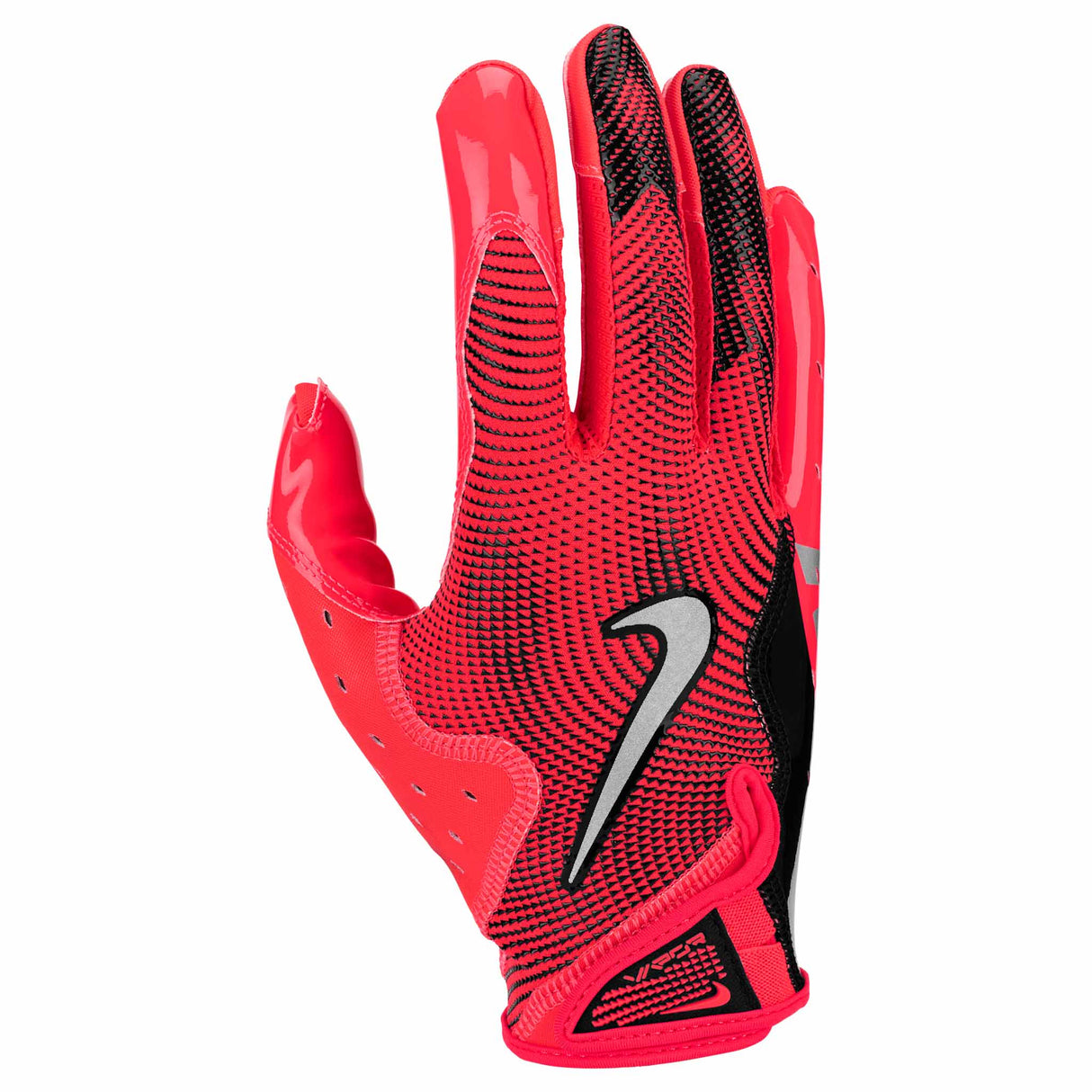 Nike Vapor Jet 8.0 Football Gloves - Bright Crimson / Black / Metallic Silver