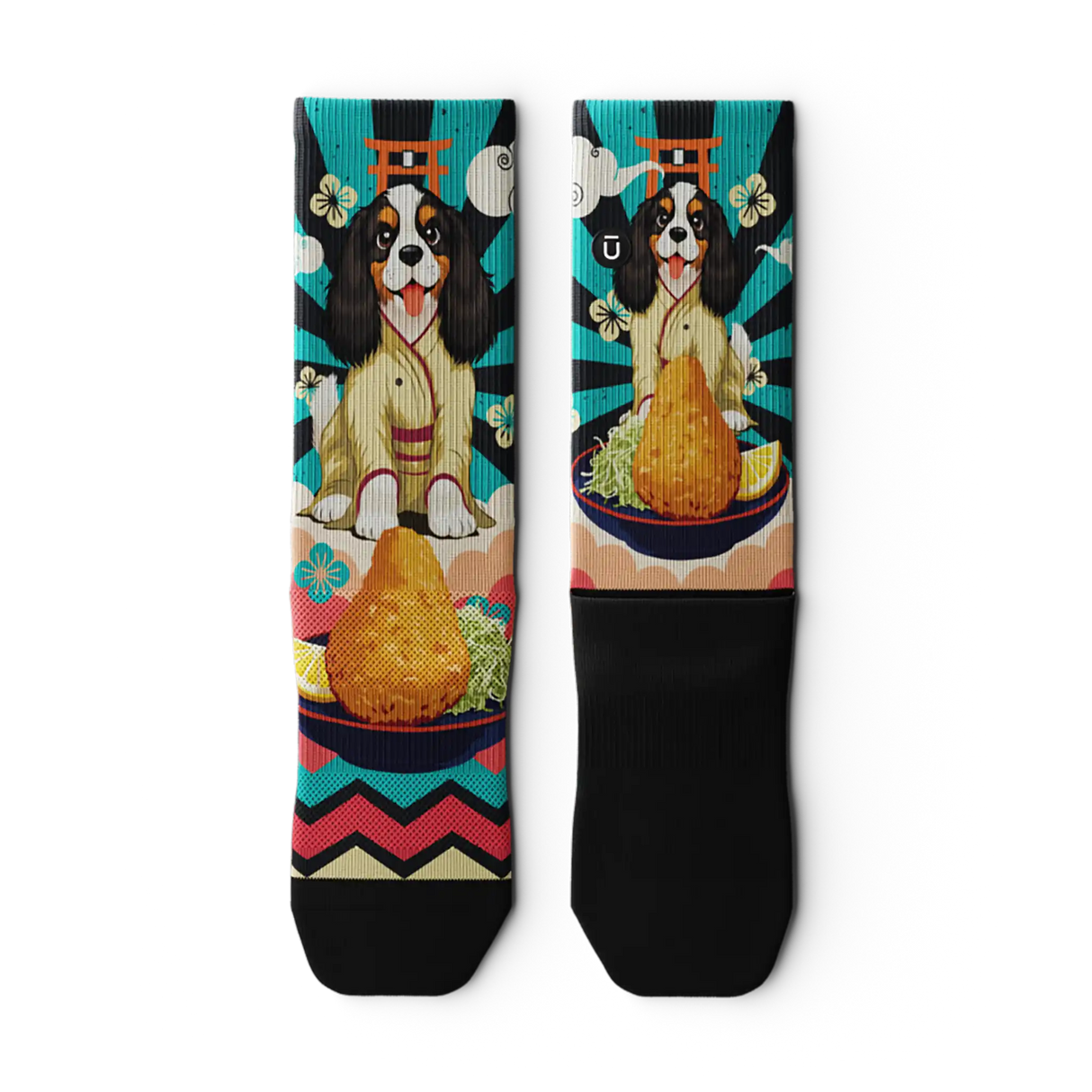 Outway Barkatsu Crew Chaussette de course à pied unisexe - Noir / Bleu