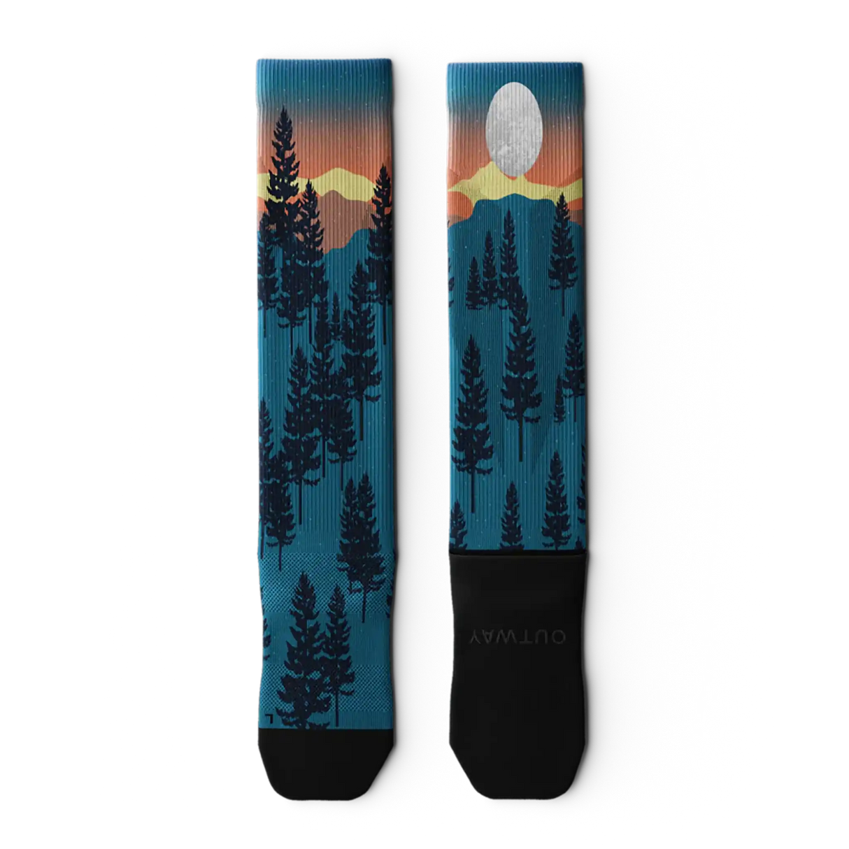 Outway Bright Night Athletic Knee High chaussette de compression unisexe - bleu