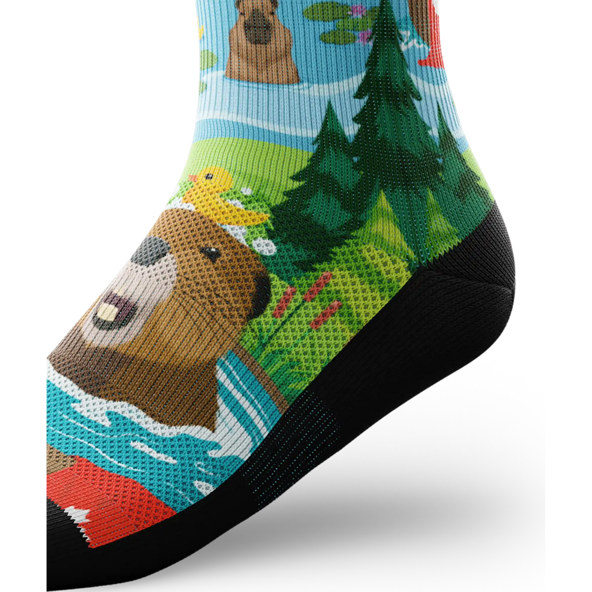 Outway Bubbly Beaver Crew Chaussette de course à pied unisexe - Vert / Bleu