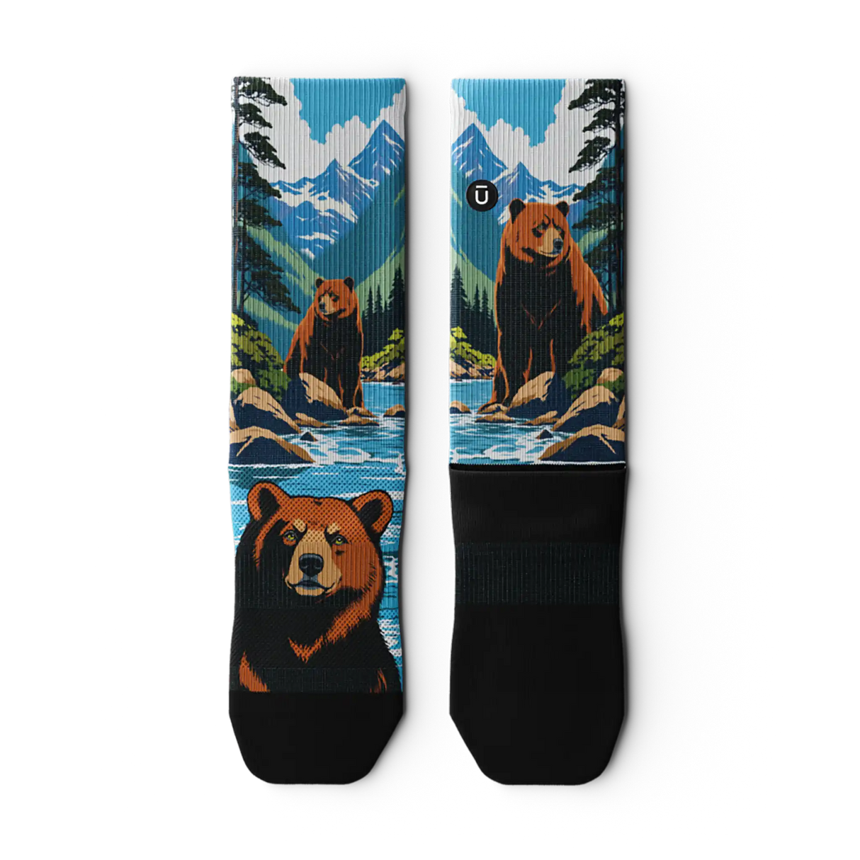Outway Grizzlies Crew Chaussette de course à pied unisexe - Brun / Bleu