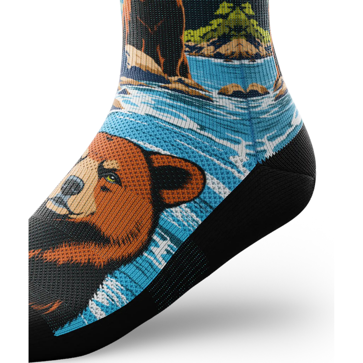 Outway Grizzlies Crew Chaussette de course à pied unisexe - Brun / Bleu