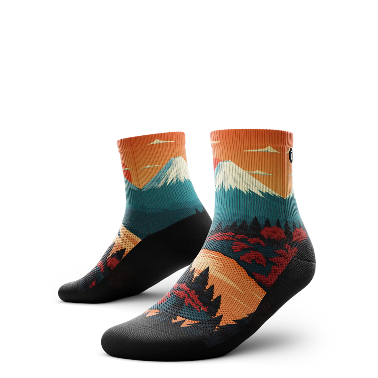Outway Northbound Quarter Chaussette de course à pied unisexe - Noir / Orange