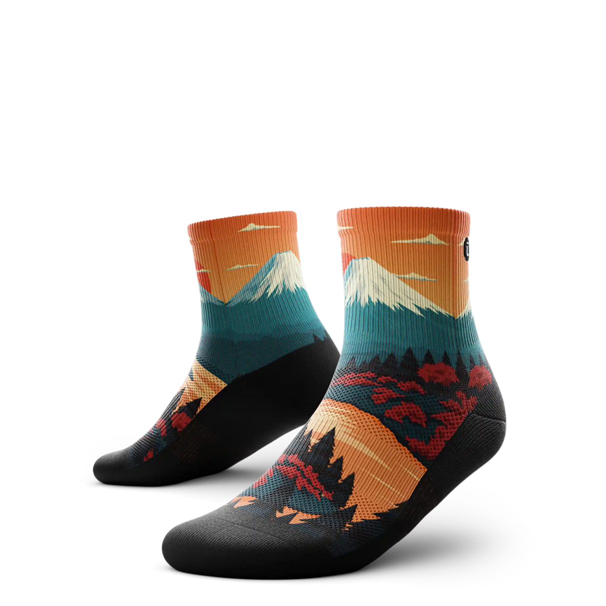 Outway Northbound Quarter Chaussette de course à pied unisexe - Noir / Orange