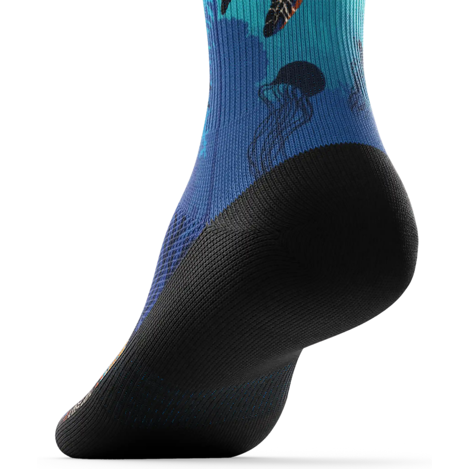 Outway Oceanic Sanctuary Crew Chaussette de course à pied unisexe - Bleu / Noir