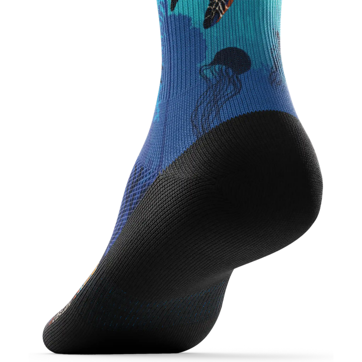 Outway Oceanic Sanctuary Crew Chaussette de course à pied unisexe - Bleu / Noir