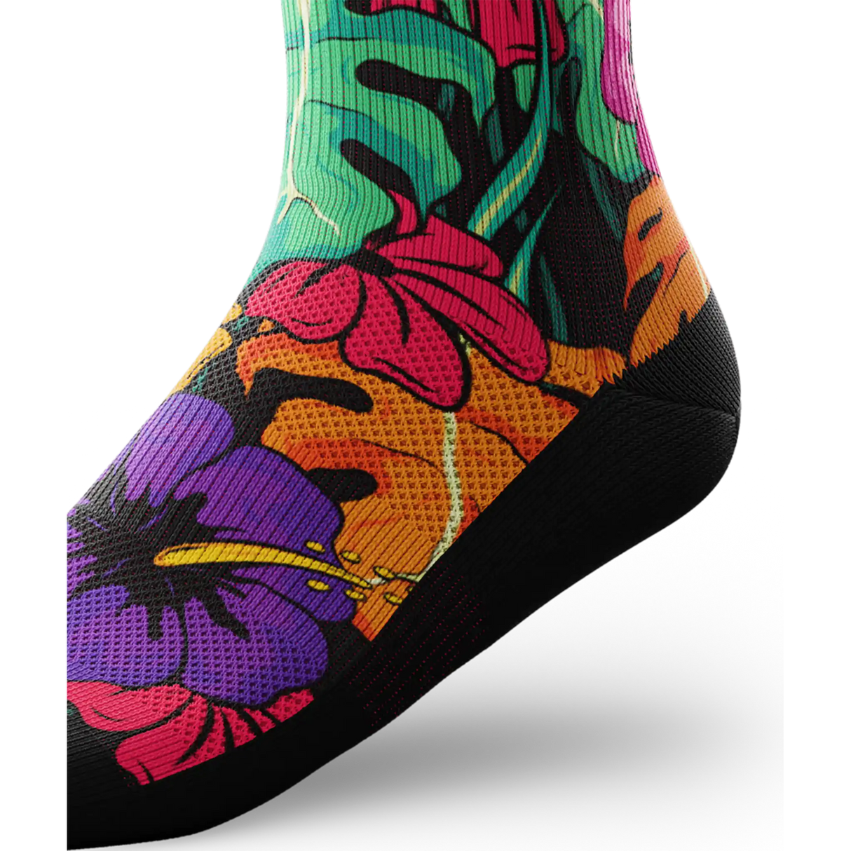 Outway Plantastic Crew Chaussette de course à pied unisexe - Noir / Vert