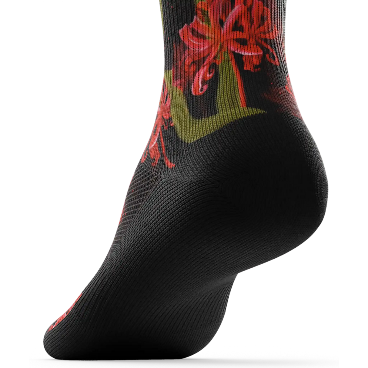 Outway Spider Lily Crew Chaussette de course à pied unisexe - Noir / Rouge