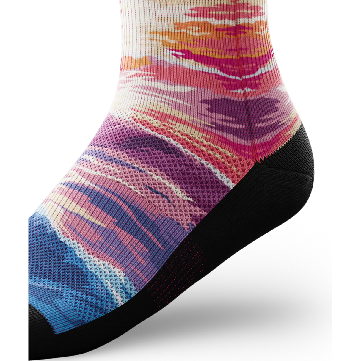 Outway Sunkissed Waves Crew Chaussette de course à pied unisexe - Noir / Rose