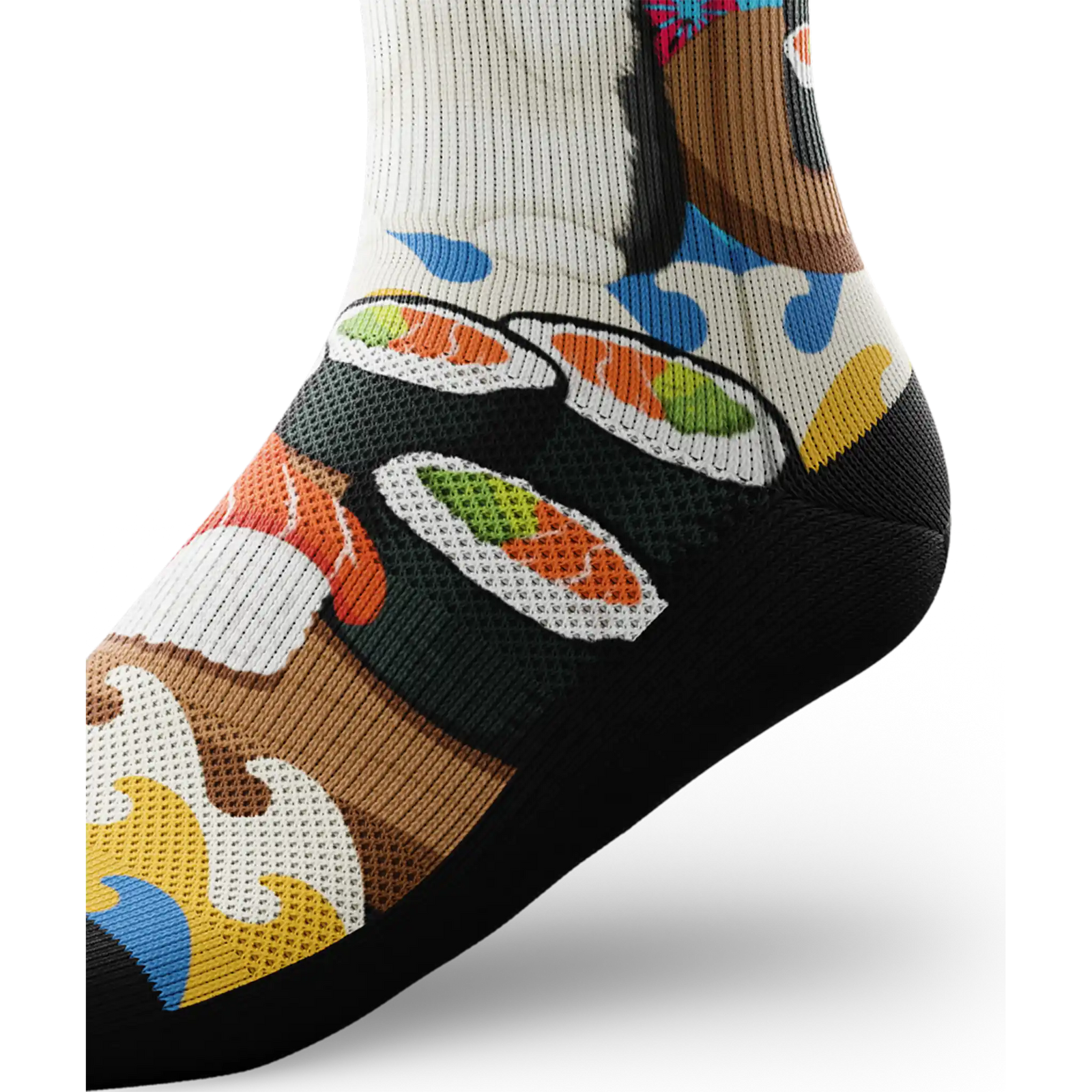 Outway Sushi Purrfection Crew Chaussette de course à pied unisexe - Bleu / Noir