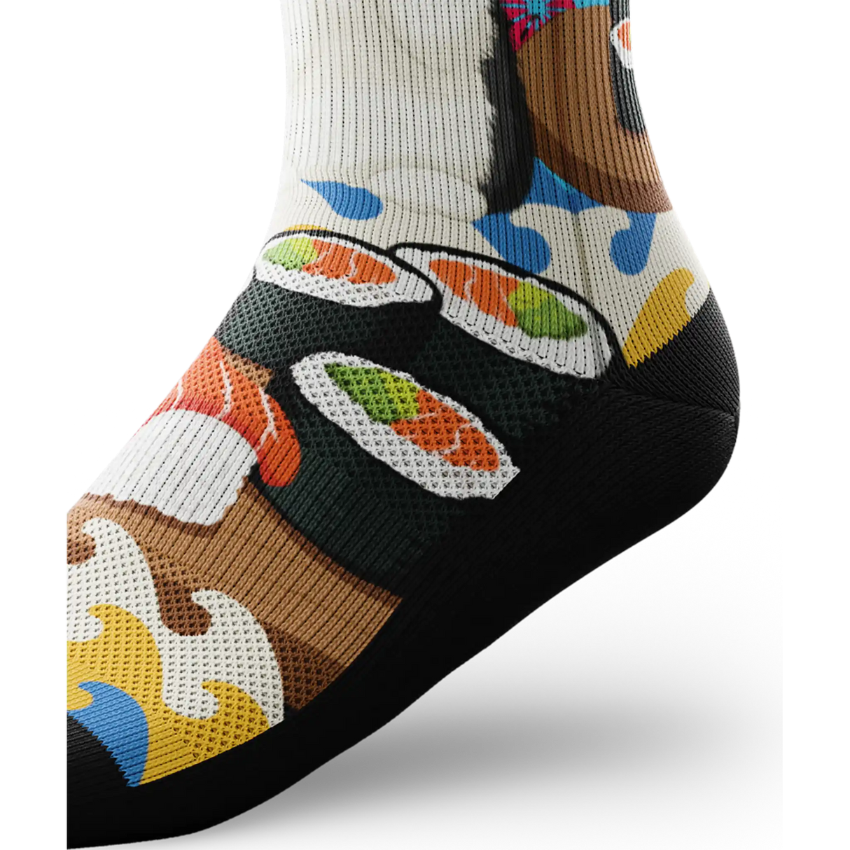 Outway Sushi Purrfection Crew Chaussette de course à pied unisexe - Bleu / Noir