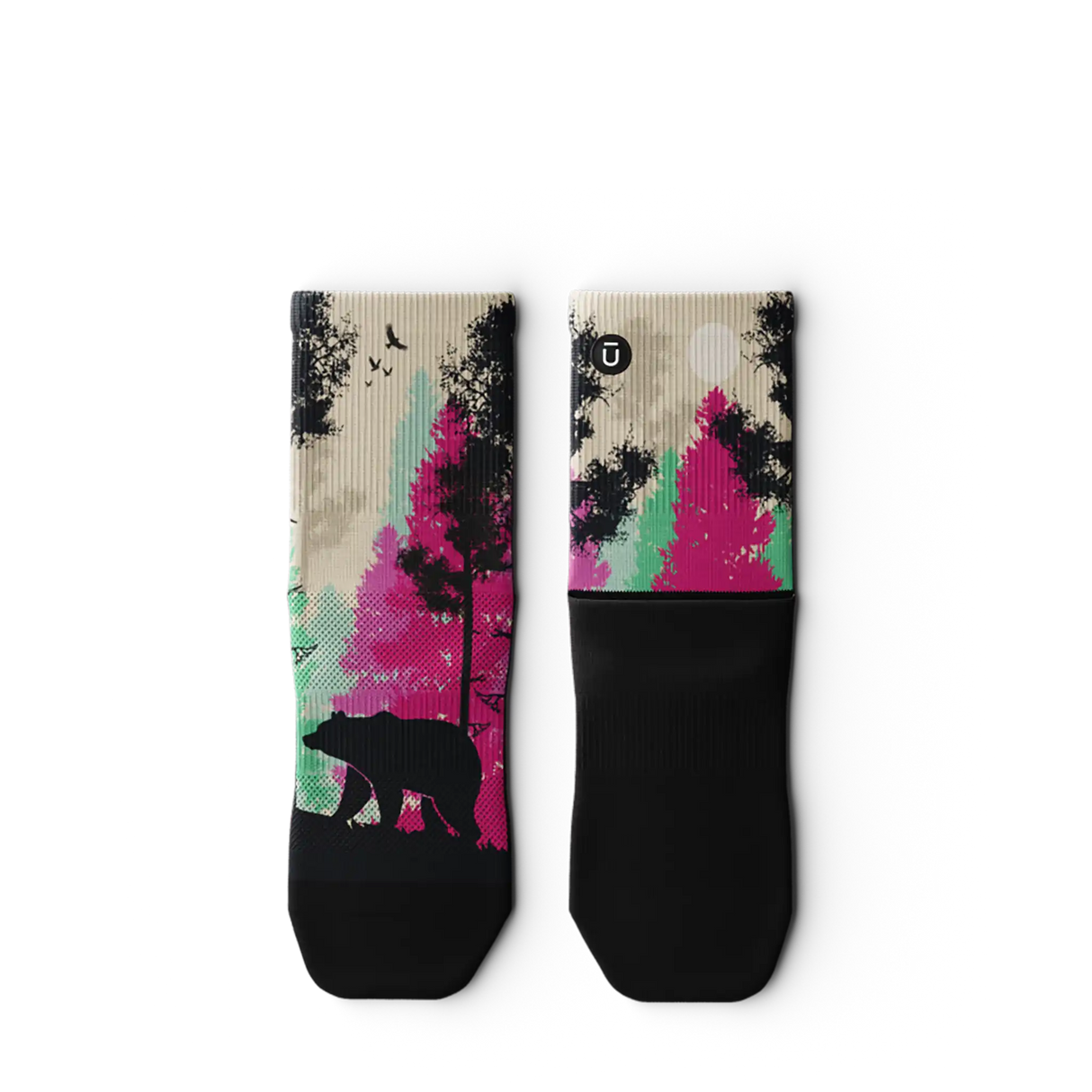 Outway Wild Spectrum Quarter Chaussette de course à pied unisexe - Noir / Rose