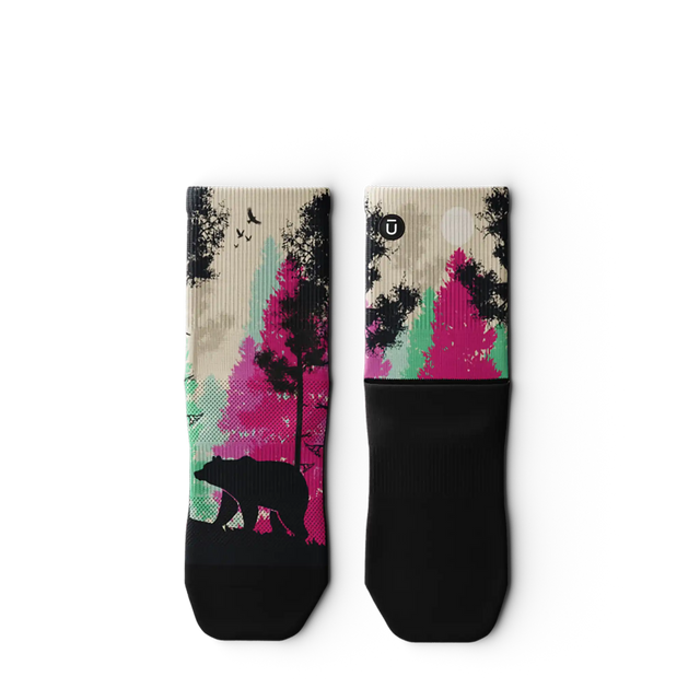 Outway Wild Spectrum Quarter Chaussette de course à pied unisexe - Noir / Rose