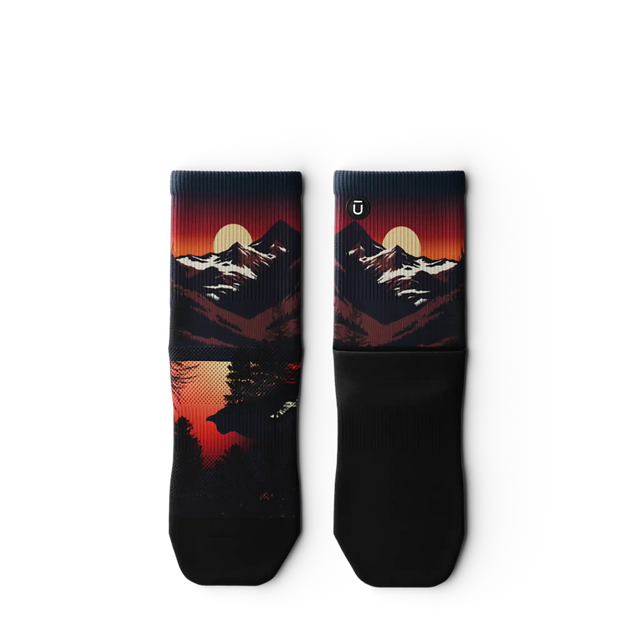 Outway Wildcrest Quarter Chaussette de course à pied unisexe - Noir / Orange