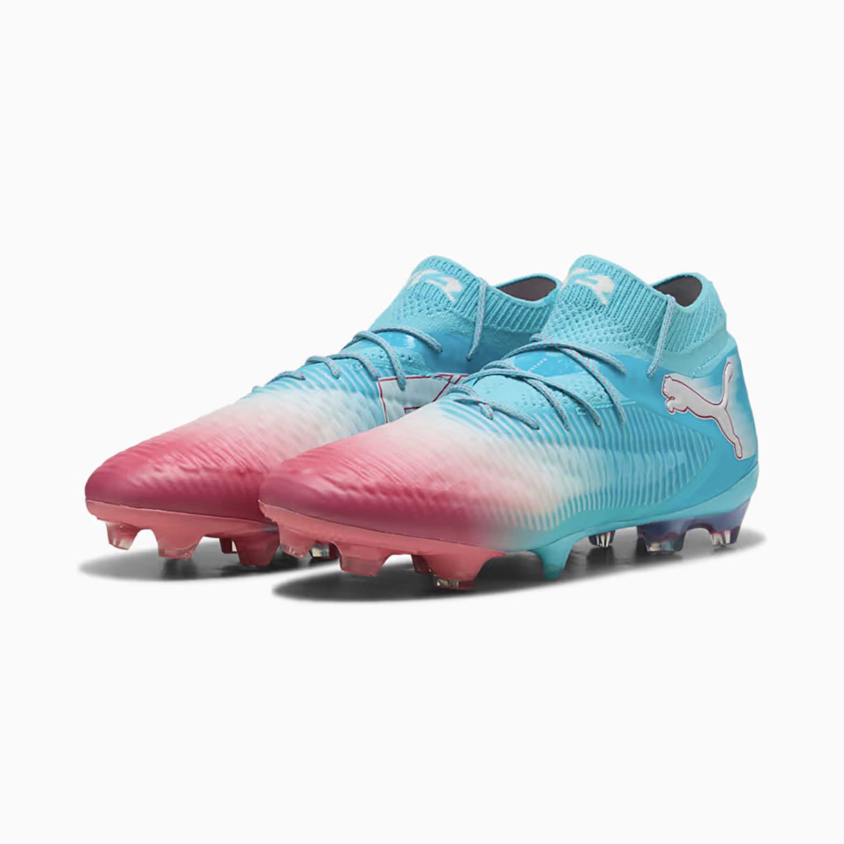 Puma Future 8 Ultimate Re-Charge FG crampons de soccer paire - Hero Blue / Sunset Pink / Garnet Rose