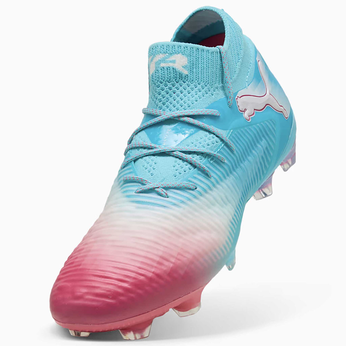 Puma Future 8 Ultimate Re-Charge FG crampons de soccer empeigne - Hero Blue / Sunset Pink / Garnet Rose