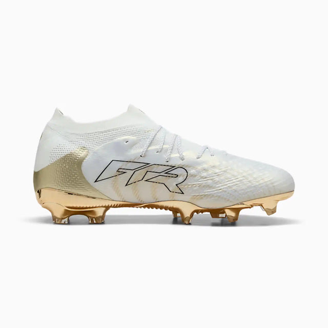 Puma Future 9 Ultimate FG chaussures de soccer à crampons - Puma White / Metallic Gold / Puma Black
