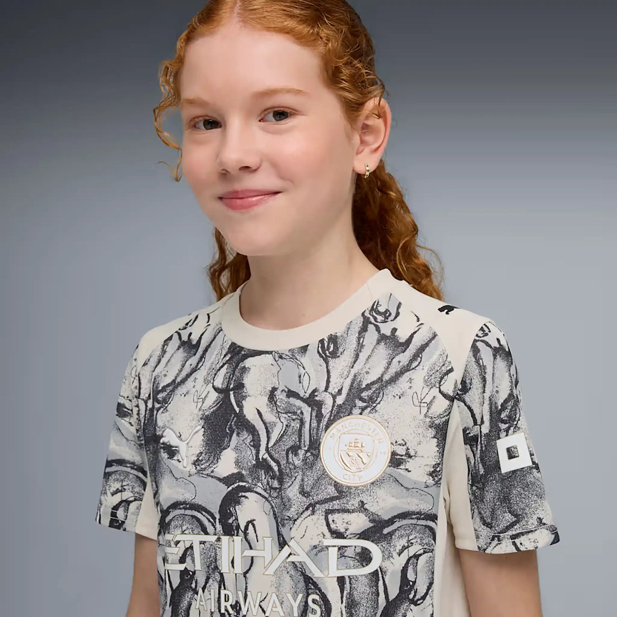 Puma maillot Manchester City x Année du cheval pour enfants - Alpine Snow / Flat Dark Grey