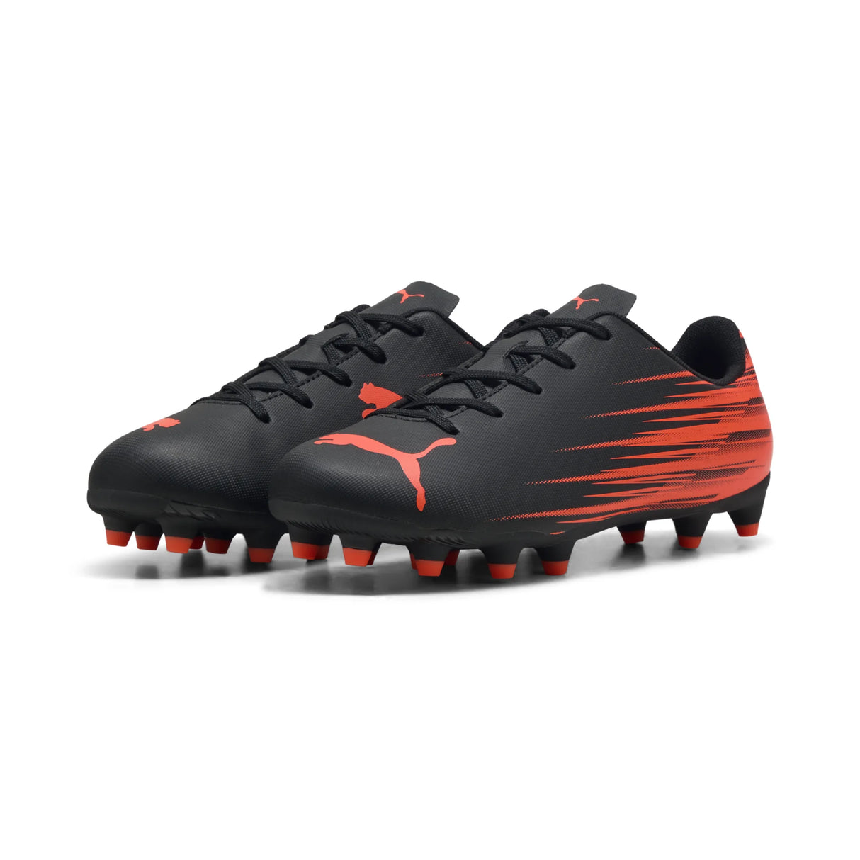 Puma Attacanto II FG JR Soccer Cleats - Puma Black / Glowing Red
