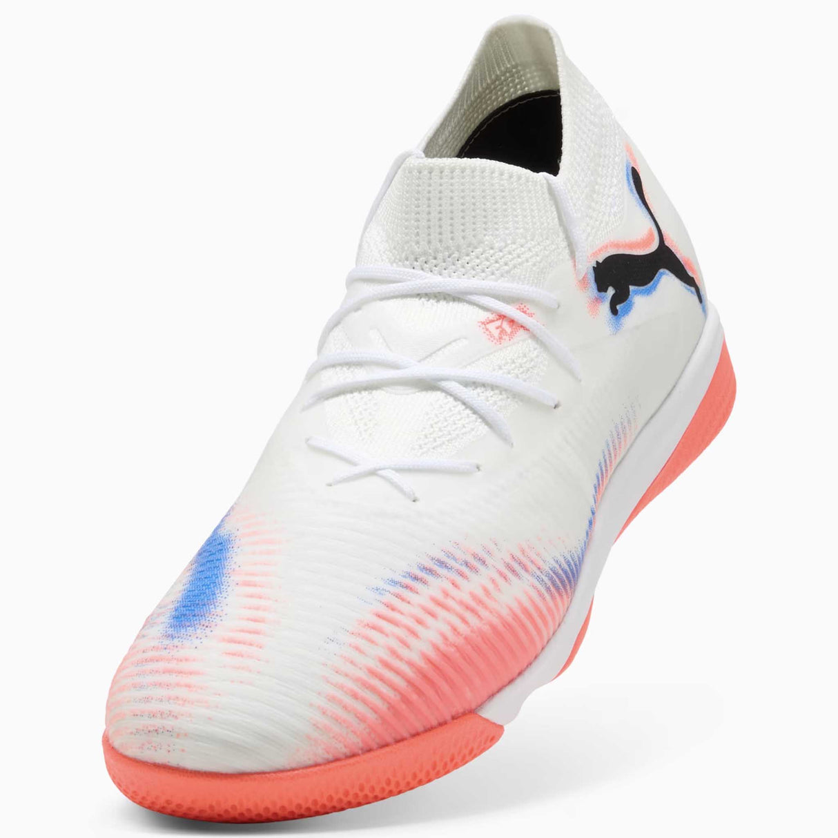 Puma Future 8 Match IT Futsal chaussures de soccer intérieur adulte -White / Black / Glowing Red