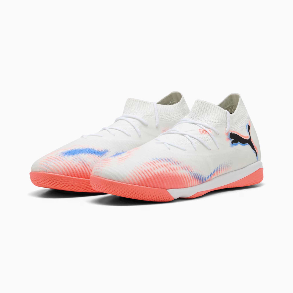 Puma Future 8 Match IT Futsal chaussures de soccer intérieur adulte -White / Black / Glowing Red