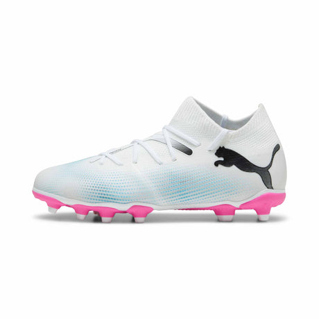 Puma Future 7 Match FG/AG chaussures de soccer à crampons junior - Puma White / Puma Black / Poison Pink