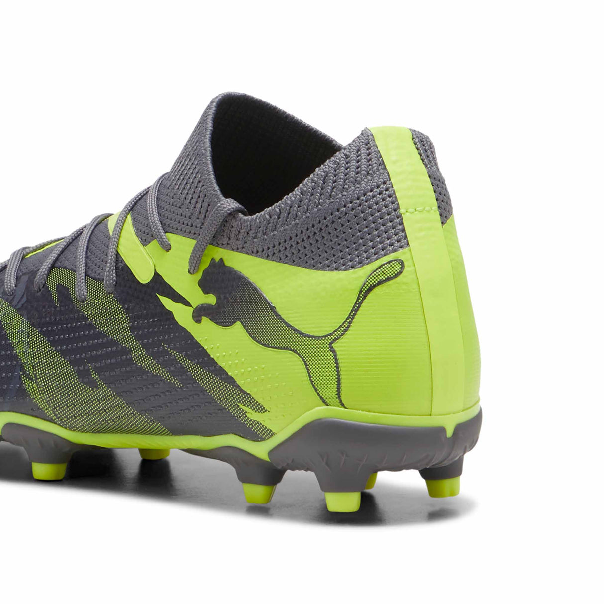 Puma Future 7 Match Rush FG/AG souliers de soccer a crampons junior talon - Strong Gray / Cool Dark Gray / Electric Lime