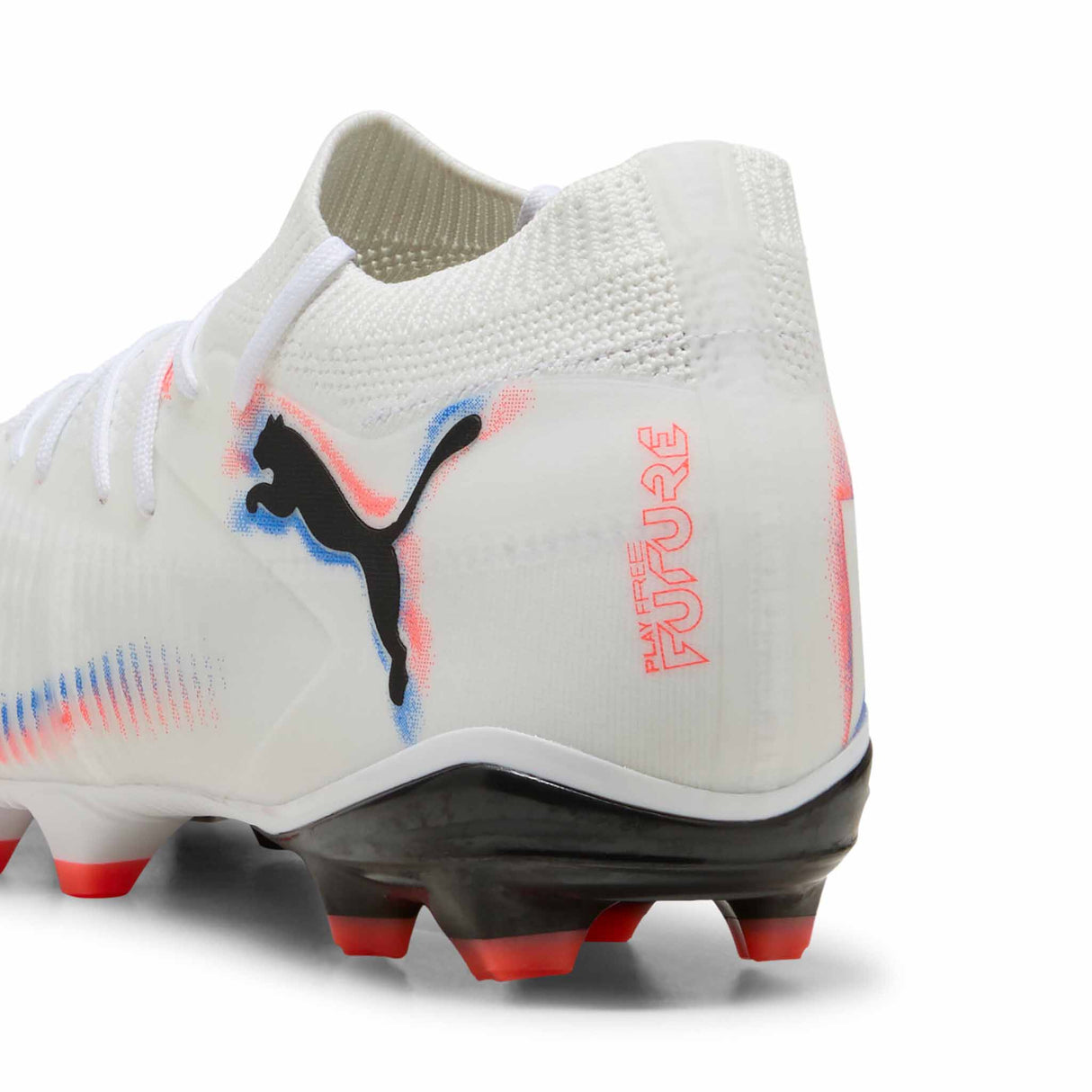 Puma Future 8 Match FG/AG Soccer Cleats - Puma White / Puma Black / Glowing Red