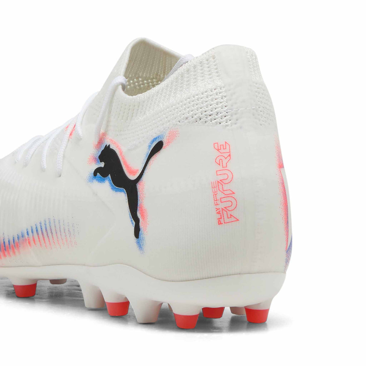 Puma Future 8 Match MG Soccer Cleats - Puma White / Puma Black / Glowing Red