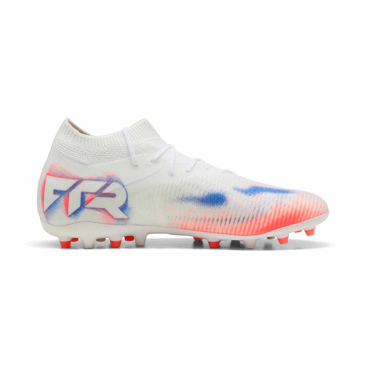 Puma Future 8 Match MG Soccer Cleats - Puma White / Puma Black / Glowing Red