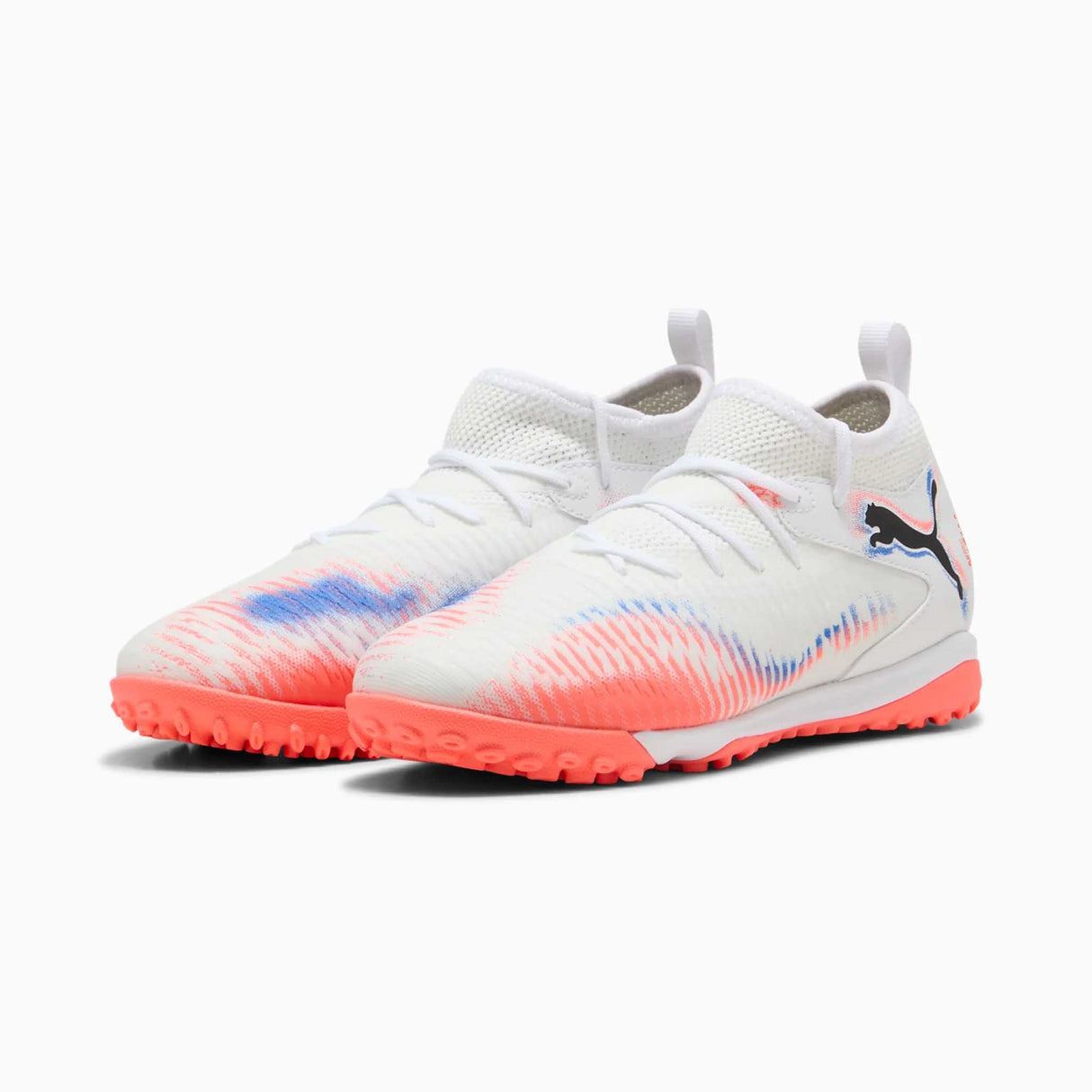 Puma Future 8 Match TT + Mid junior chaussures de soccer turf - White / Black / Glowing Red