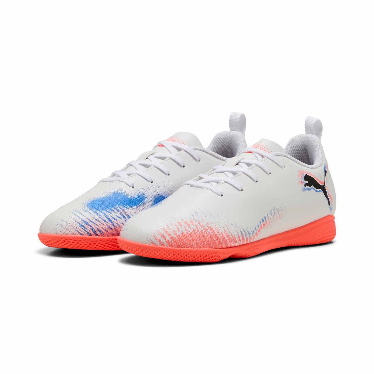 Puma Future 8 Play IT JR Indoor Soccer Shoes - Puma White / Puma Black / Glowing Red