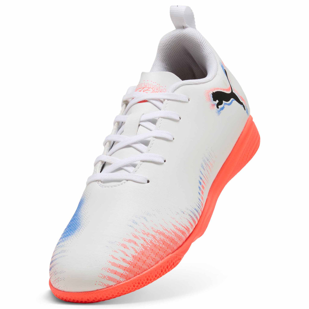 Puma Future 8 Play IT JR Indoor Soccer Shoes - Puma White / Puma Black / Glowing Red