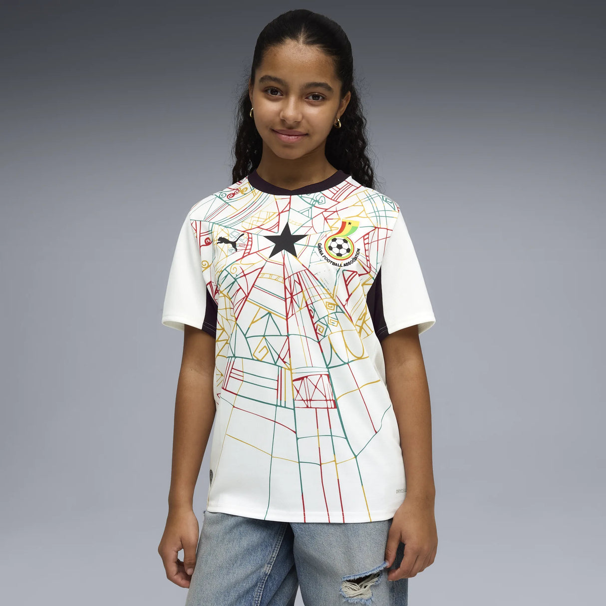 Puma Ghana Football Association Home Jersey for Kids World Cup 2026 - White