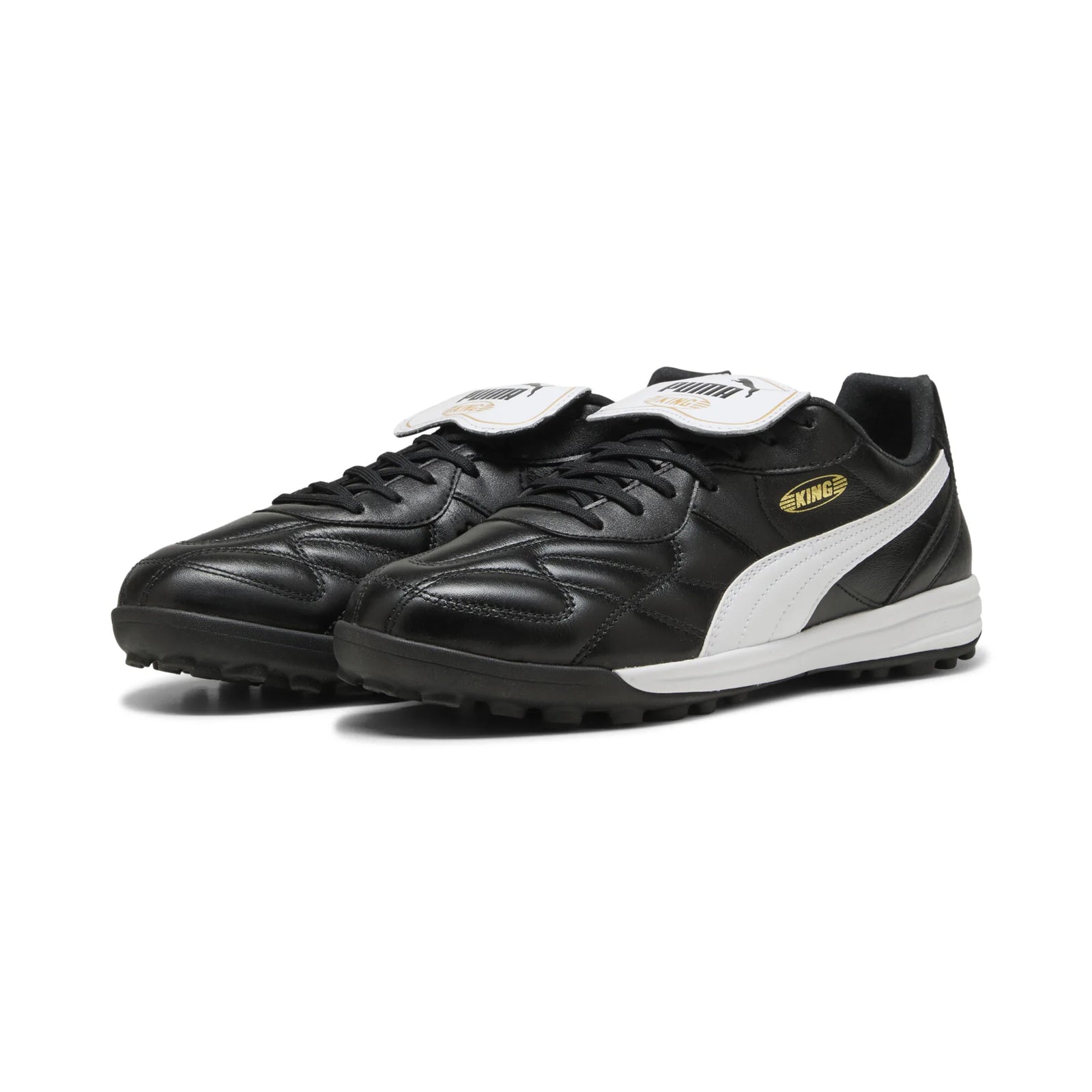 Puma King Top TT Turf Soccer Cleats - Puma Black / Puma White