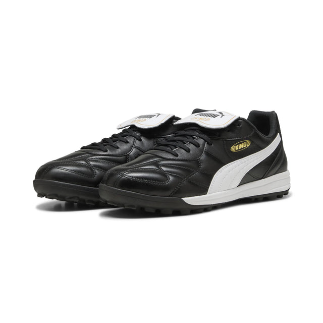 Puma King Top TT Turf Soccer Cleats - Puma Black / Puma White