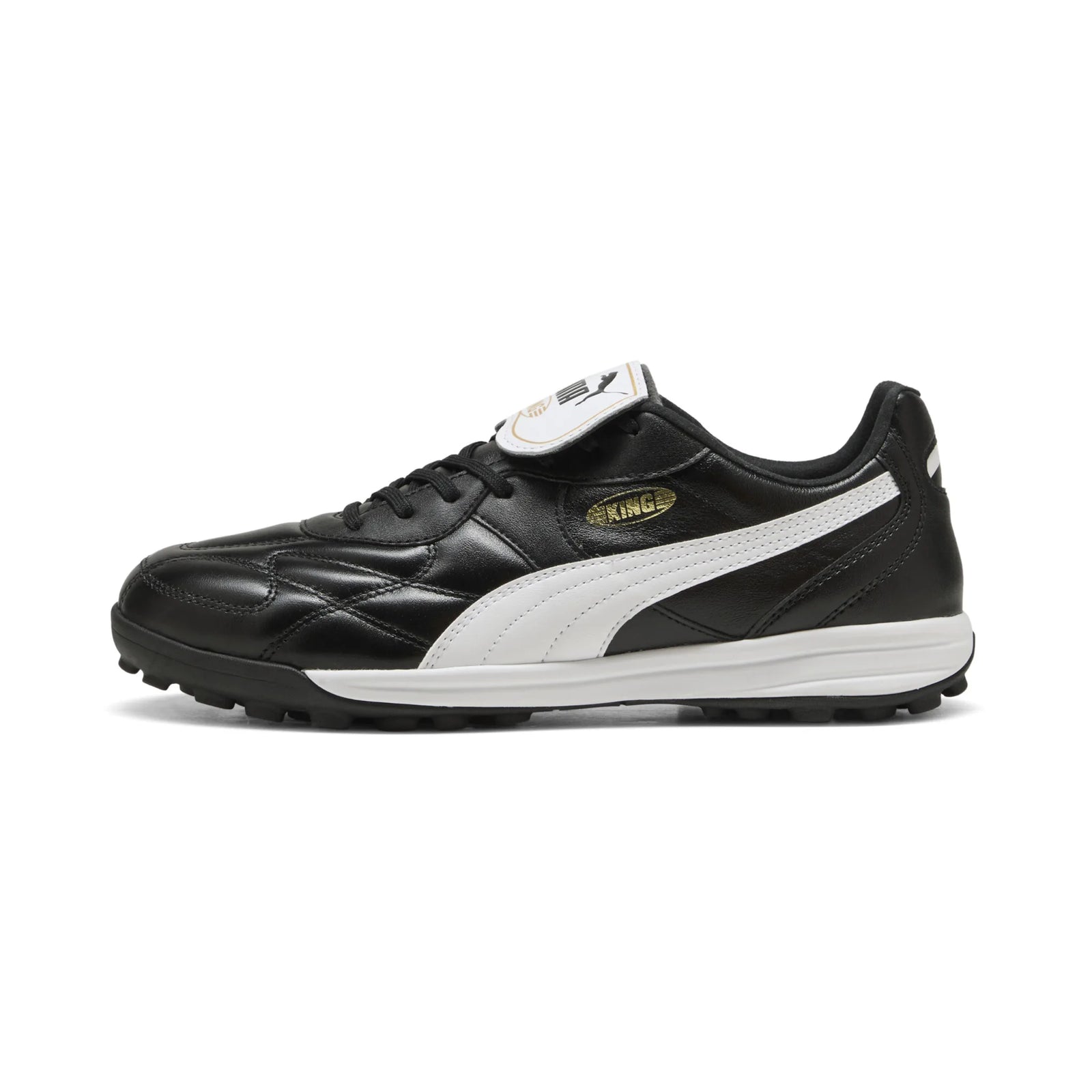 Puma King Top TT Turf Soccer Cleats - Puma Black / Puma White