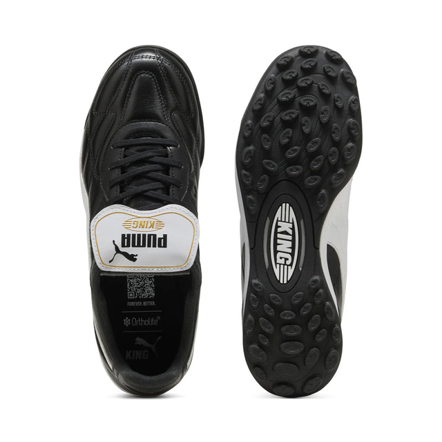 Puma King Top TT Turf Soccer Cleats - Puma Black / Puma White
