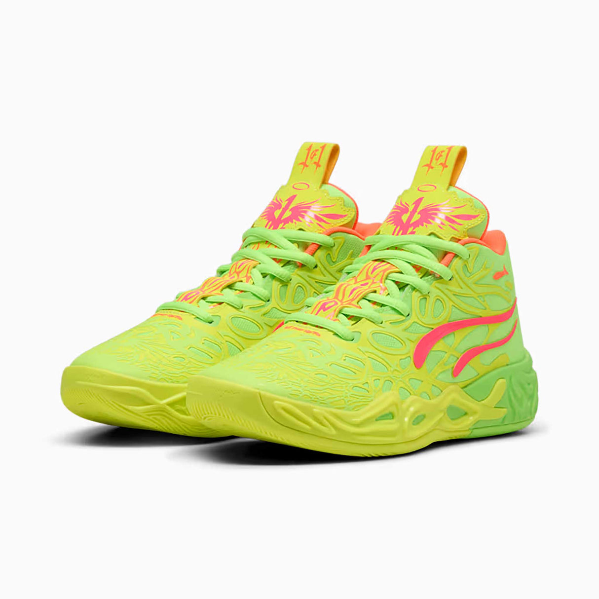 PUMA x LAMELO BALL MB.04 Gem souliers de basketball enfants - Yellow Alert / Green Glare / Pink Alert