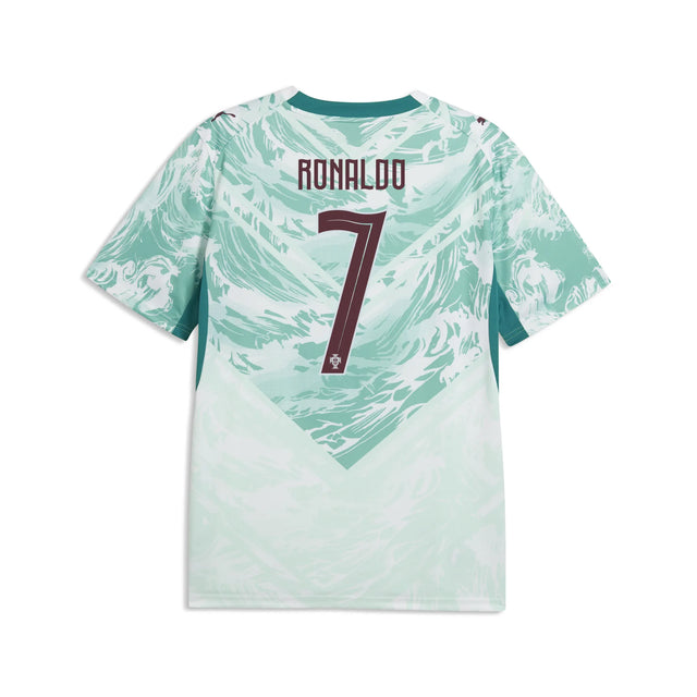Puma Portugal Away Ronaldo Jersey Men 2026 - Puma White / Green Lagoon