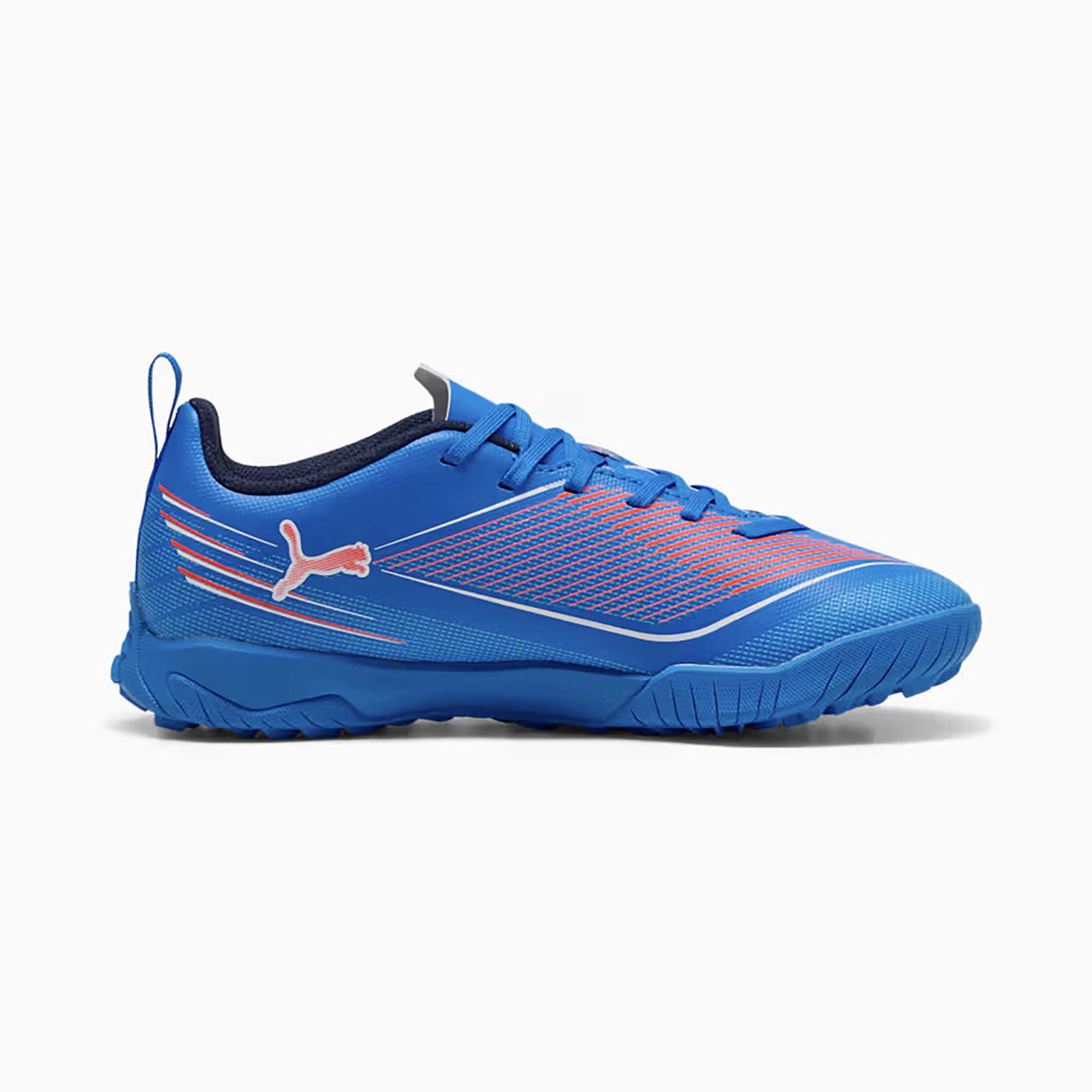 Puma Ultra 6 Play TT chaussures de soccer turf junior lateral - Ultra Blue / White / Glowing Red